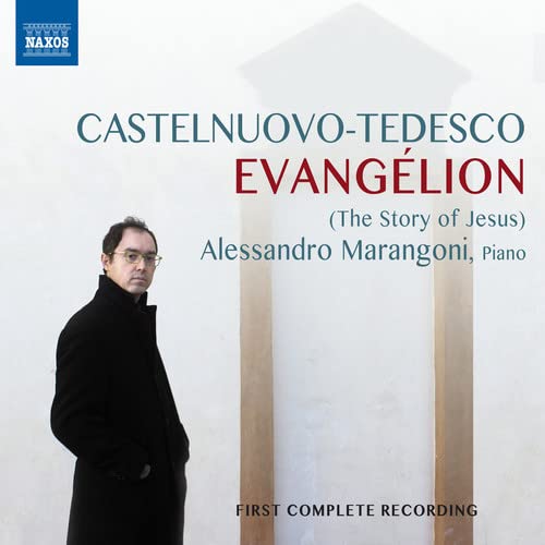 CD cover featuring pianist Alessandro Marangoni and abstract columns.