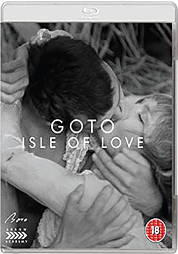 Goto, Isle of Love" Blu-ray cover featuring a black and white embrace.