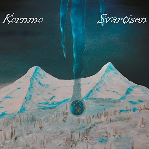 CD cover for Kornmo’s “Svartisen” featuring snowy mountains and a blue form.