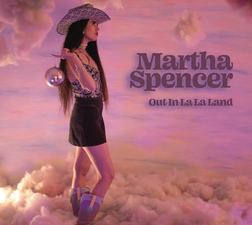 CD cover featuring Martha Spencer in a cowboy hat, standing in clouds.