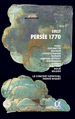 CD cover for Lully’s *Persée* 1770, featuring marbled blue and gold texture.
