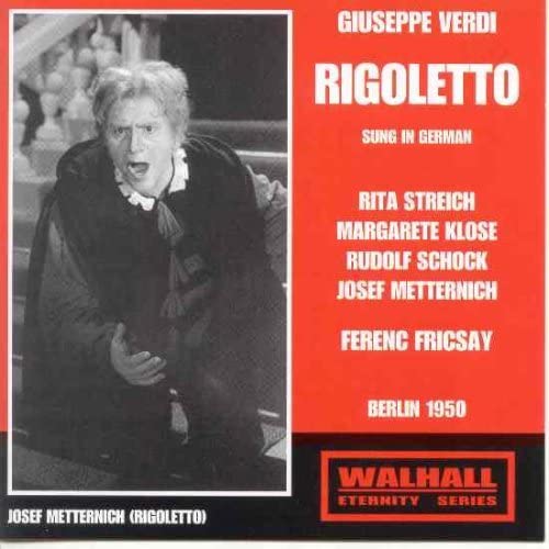 CD cover for Verdi’s Rigoletto, featuring Rita Streich in costume.