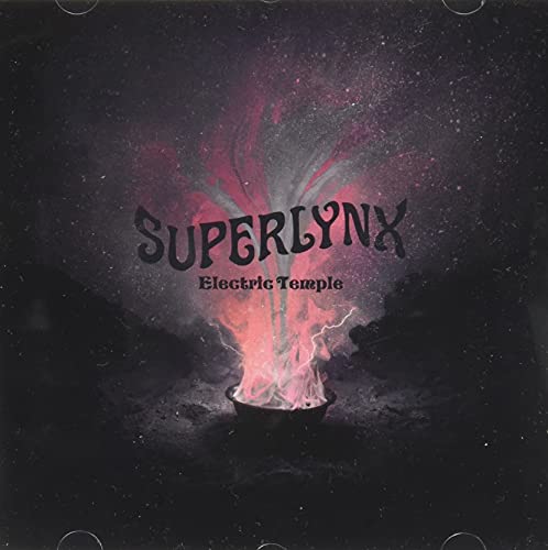 CD cover for Superlynx’s “Electric Temple” featuring a fiery, abstract design.