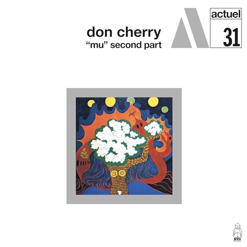 Album cover for Don Cherry’s “Mu” Second Part, abstract colorful artwork.