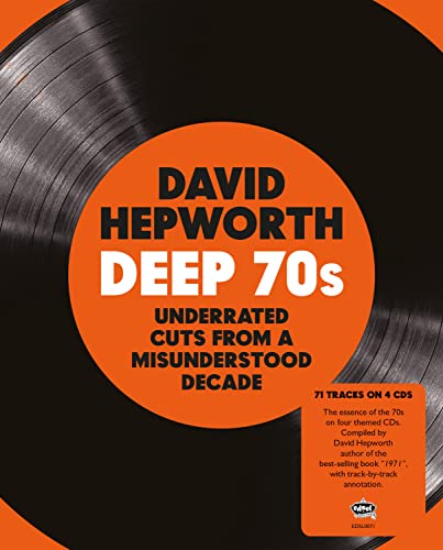 CD cover with a vinyl record background and orange text: "David Hepworth: Deep 70s".