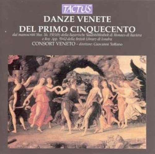 CD cover depicting Renaissance figures dancing, with Italian text above.