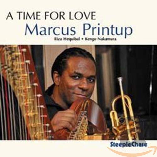 Marcus Printup portrait with trumpet and saxophone, album cover art.