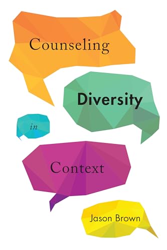 Book cover with colorful, geometric speech bubbles and the title "Counseling Diversity in Context".