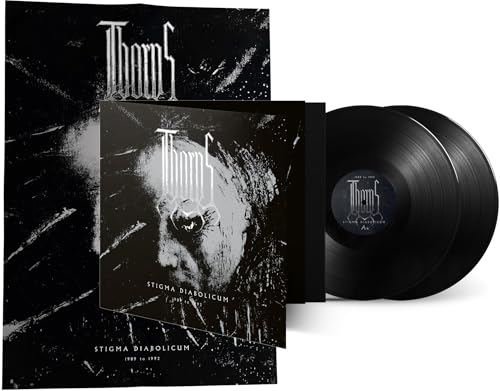 Black vinyl record, album cover with distressed imagery, and black slipcase.