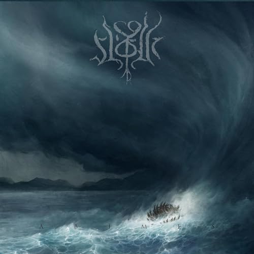 Dark stormy seascape with band logo and album title "Abimes" overlaid.