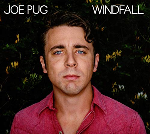 Joe Pug’s “Windfall” CD cover featuring a portrait against foliage.
