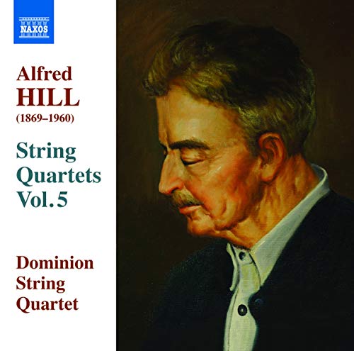 CD cover featuring a portrait of composer Alfred Hill, with text details.
