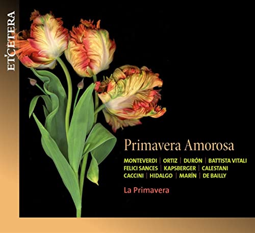 CD cover with vibrant, ruffled tulips against a dark background.