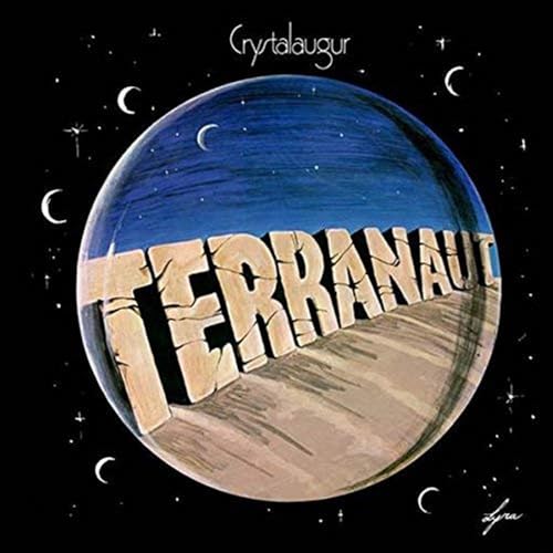 Album cover: "Terranaut" with a planet illustration and crescent moons.