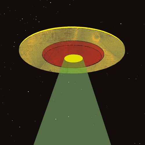 CD cover art depicting a retro-style, colorful flying saucer against stars.
