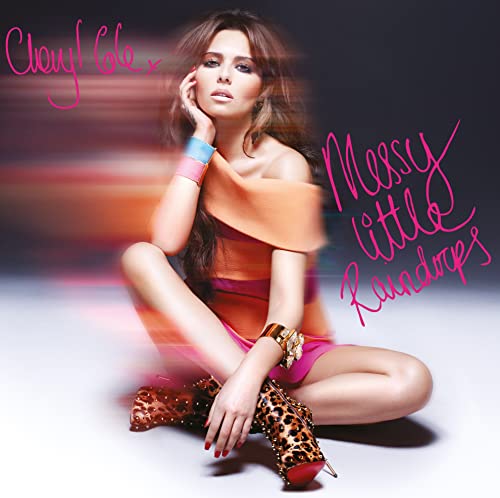 Cheryl Cole album cover, "Messy Little Raindrops," featuring the artist seated.