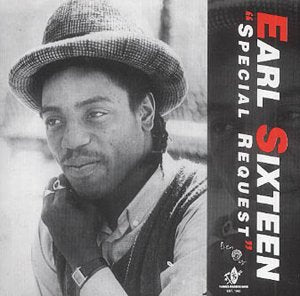 Earl Sixteen album cover featuring a man in a hat, black and white.