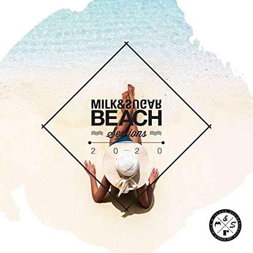 CD cover: woman with hat on beach, diamond frame, text “Beach Sessions 2020”.