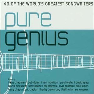 CD cover for “Pure Genius Vol.1” with teal background and guitar illustration.