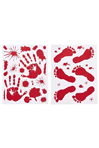 Smiffys 52955 Bloody Floor & Window Sticker Set, Unisex Adult, Clear & Red, One Size