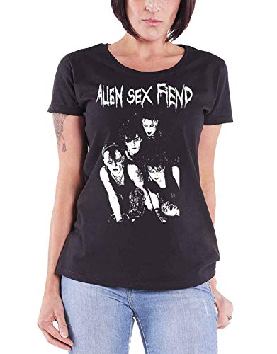 Alien Sex Fiend T Shirt Photo Band Logo Official Womens Skinny Fit Black L