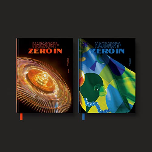 P1harmony “Harmony : Zero In” CD album covers with abstract designs.