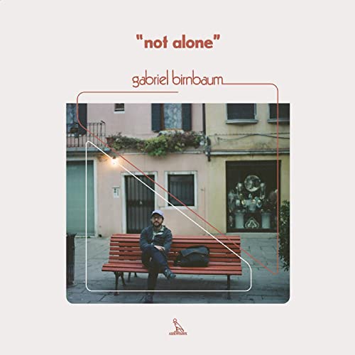 CD cover: man on bench with building backdrop and red lines.