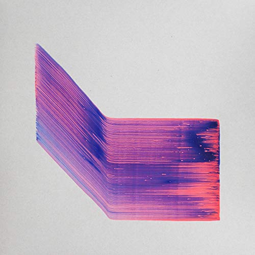 Abstract vinyl record cover with vibrant blue and pink brushstrokes.