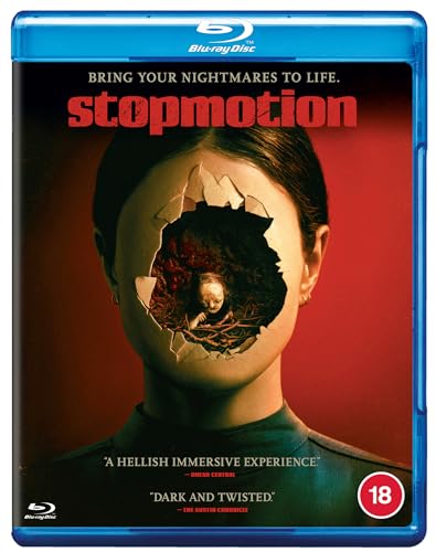 Blu-ray cover art featuring a person with a hole in their face revealing a doll.