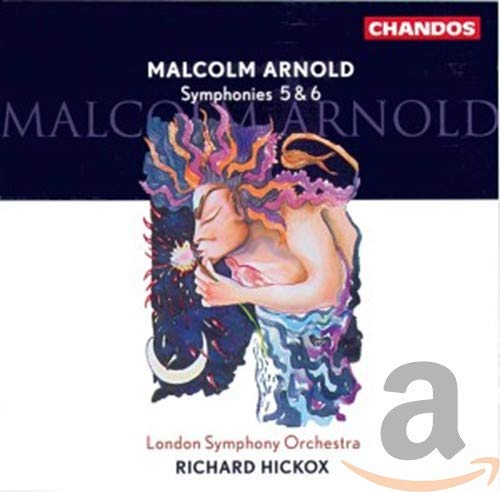 CD cover for Malcolm Arnold symphonies 5 & 6, featuring abstract art.