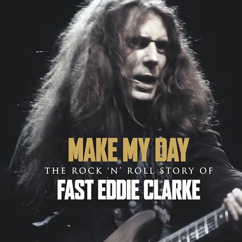 Eddie Clarke portrait with guitar, album cover "Make My Day".
