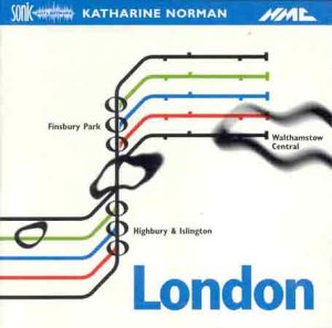 CD cover for Katharine Norman’s “London” featuring a colorful tube map.