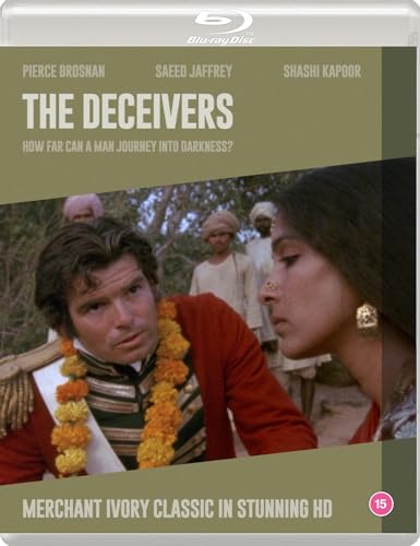 Blu-ray cover for "The Deceivers" featuring Pierce Brosnan and a woman.