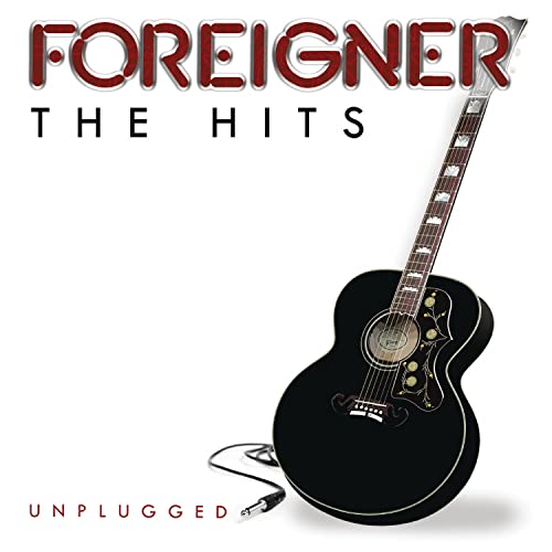 Foreigner “Hits Unplugged” CD cover with acoustic guitar and microphone.