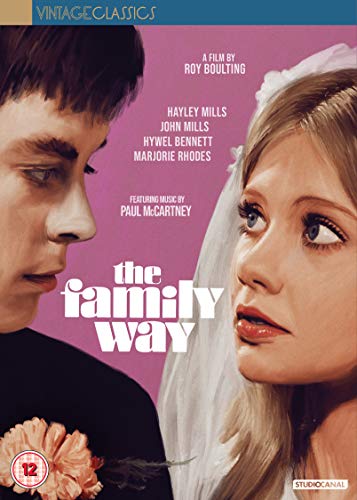 DVD cover for "The Family Way" featuring a bride and groom.