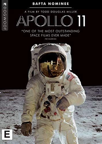 Apollo 11 DVD cover featuring an astronaut on the moon’s surface.