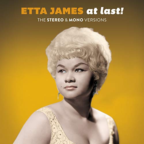 Etta James album cover, “At Last!”, featuring a portrait of the singer.
