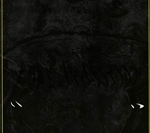 Black CD cover with swirling patterns and faint text, barcode visible.