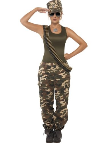 Smiffys Deluxe Khaki Camo Costume, Female