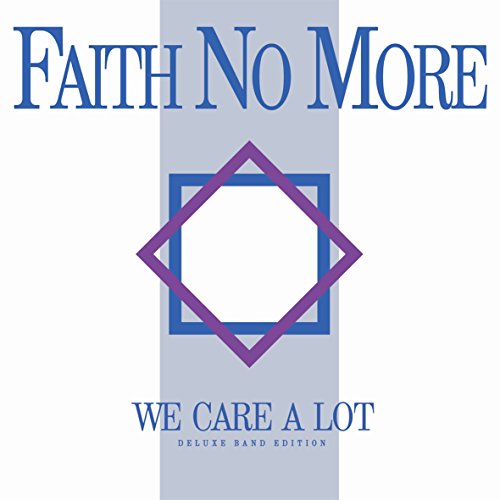 Faith No More album cover, “We Care A Lot” with nested purple squares.