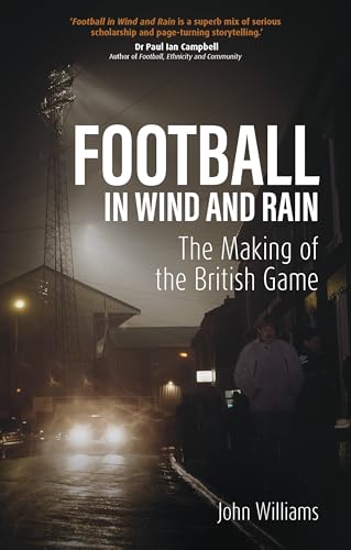 Book cover showing a dark, rainy street scene at night with a stadium floodlight.