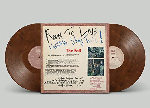 Marbled brown vinyl record for The Fall’s “Room To Live” album.
