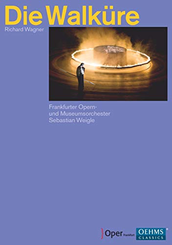 DVD cover for Wagner’s “Die Walküre” featuring a silhouetted figure and fiery stage.