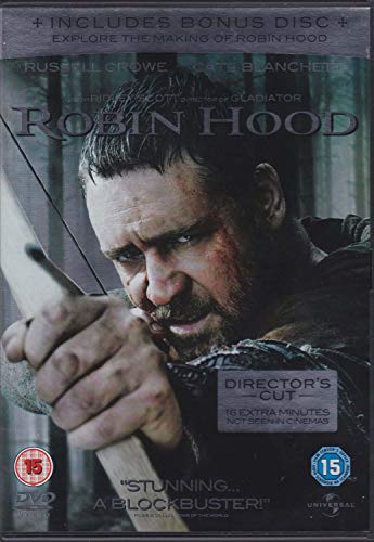 Robin Hood DVD cover featuring Russell Crowe aiming a bow and arrow.