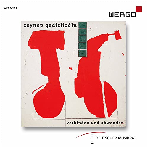 CD cover: abstract red shapes on white with German text.