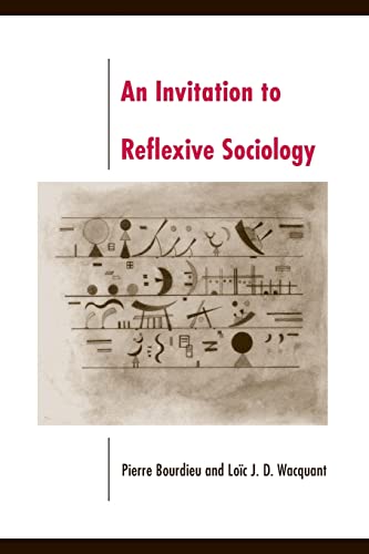 Book cover with abstract symbols and red title: "An Invitation to Reflexive Sociology.