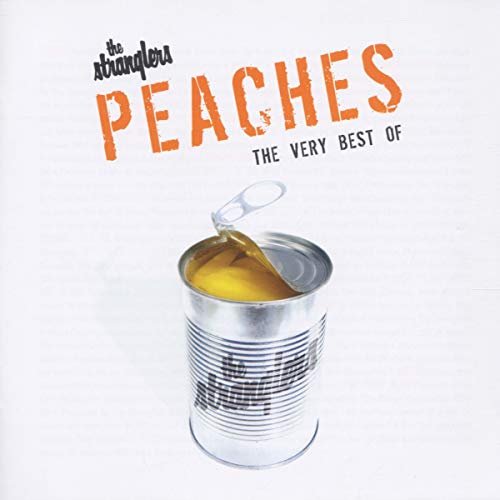 Album cover for The Stranglers Peaches featuring an open tin can of peaches.