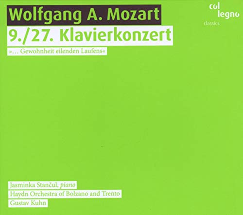 Green CD cover for Mozart’s 9th and 27th Piano Concertos.