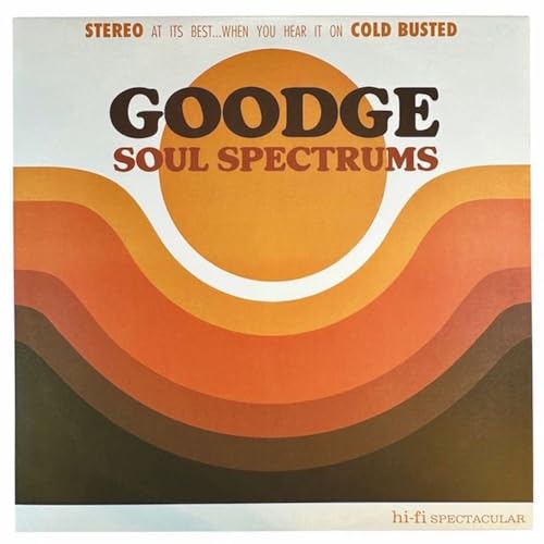 Vinyl album cover with a large orange sun and retro wavy brown and orange stripes.