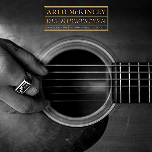 CD cover: hand resting on acoustic guitar soundhole, black and white.